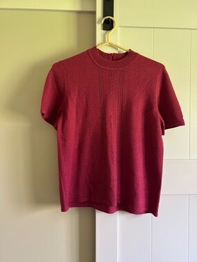 Koret Short-Sleeve Knit Top in Berry